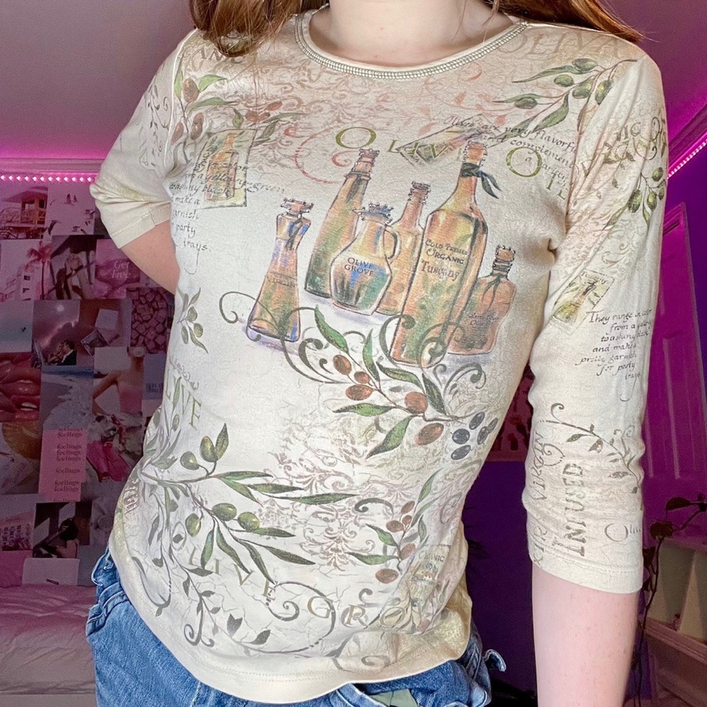 Y2k Indie Graphic Half Sleeve Top